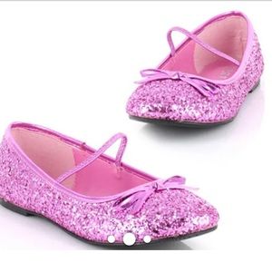 New girls pink glitter flats sizes eight through 12 available